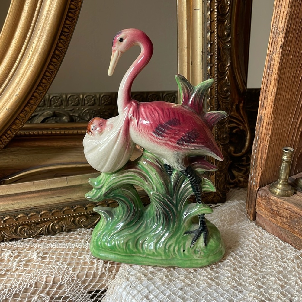 1940s‎ Ceramic Flamingo Vase